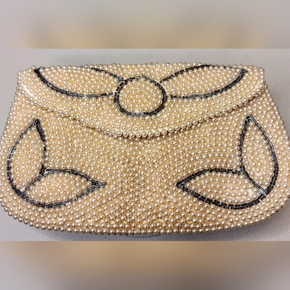 Two Vintage Handmade Beaded Small Clutch Evening Bags Made In Japan - Picture 8 of 13